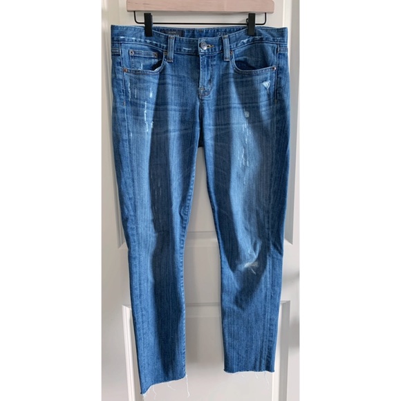 J. Crew Toothpick Ankle Jeans, Distressed, Size 30